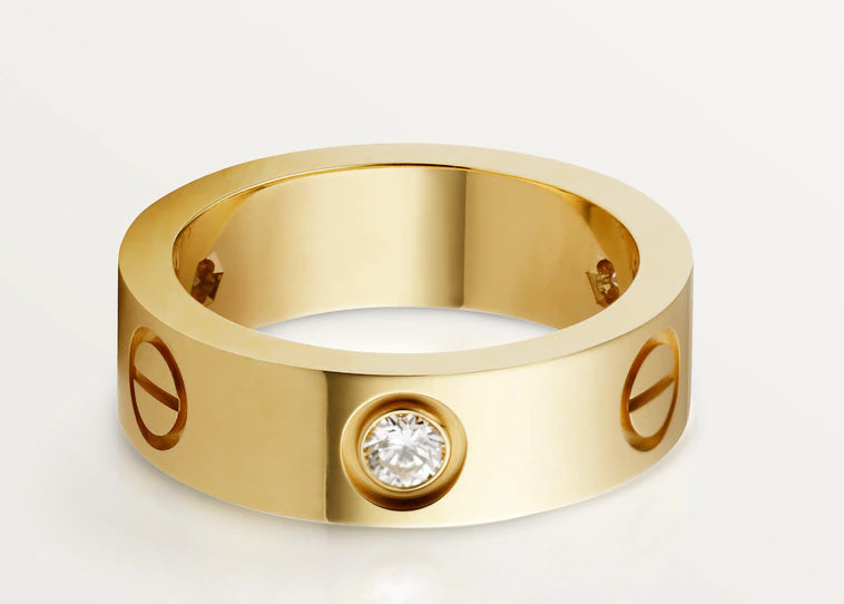 Golden Stone Ring For Girls – Stainless Steel