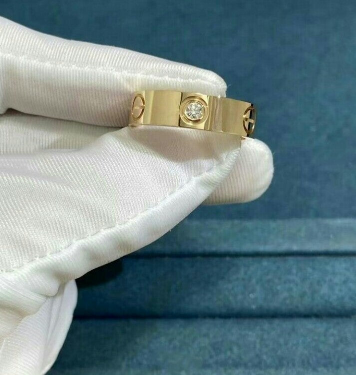 Golden Stone Ring For Girls – Stainless Steel
