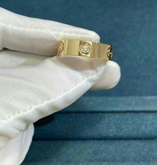 Golden Stone Ring For Girls – Stainless Steel