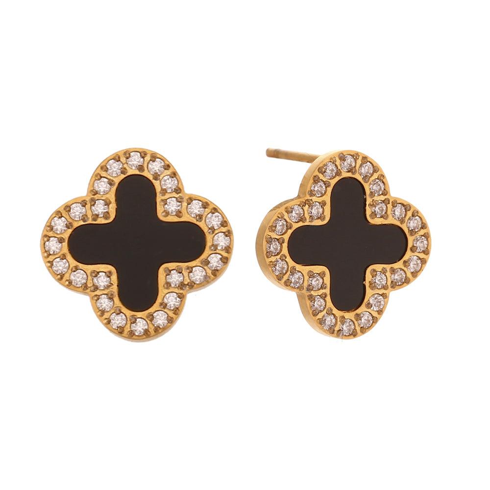 Midnight Clover set  Neckalce Braclate stud